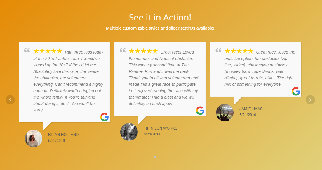 WP Google Review Slider