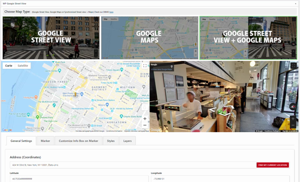 WP Google Street View (with 360° virtual tour) &amp; Google maps + Local SEO