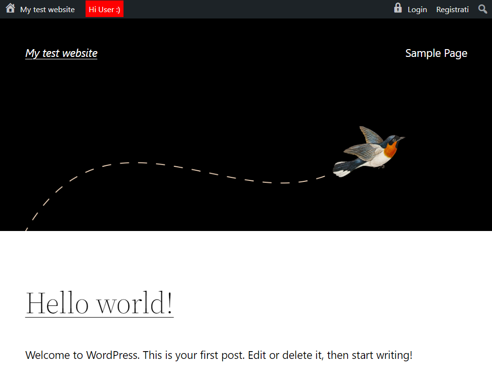 Desktop UI with custom message