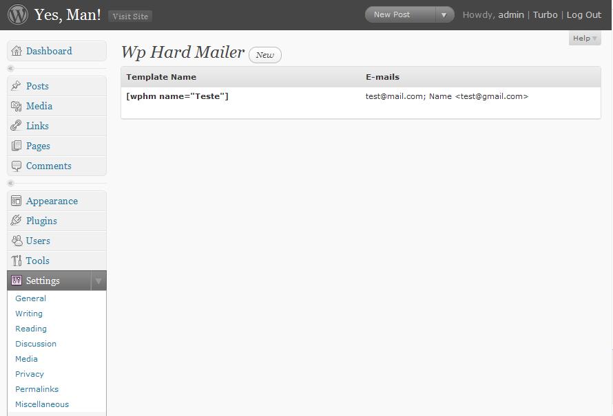 List of templates. See, your short tag is generated, you just need to Ctrl+c and Ctrl+v on yor post/tag.