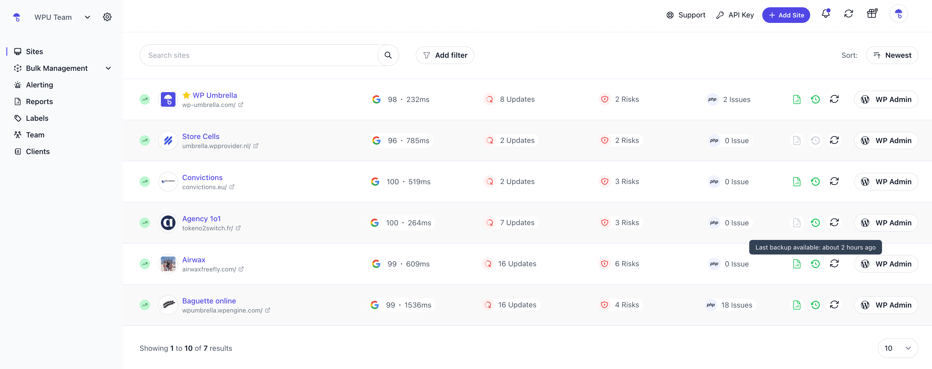 WP Umbrella: Update Backup Restore & Monitoring