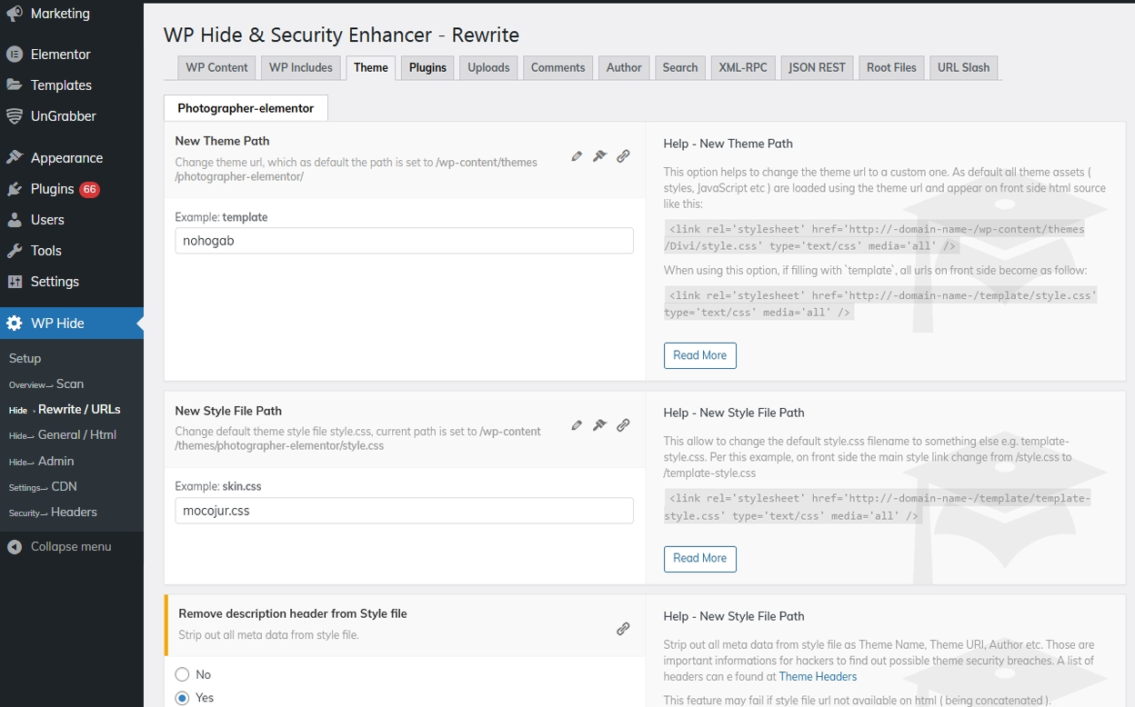 WP Hide &amp; Security Enhancer