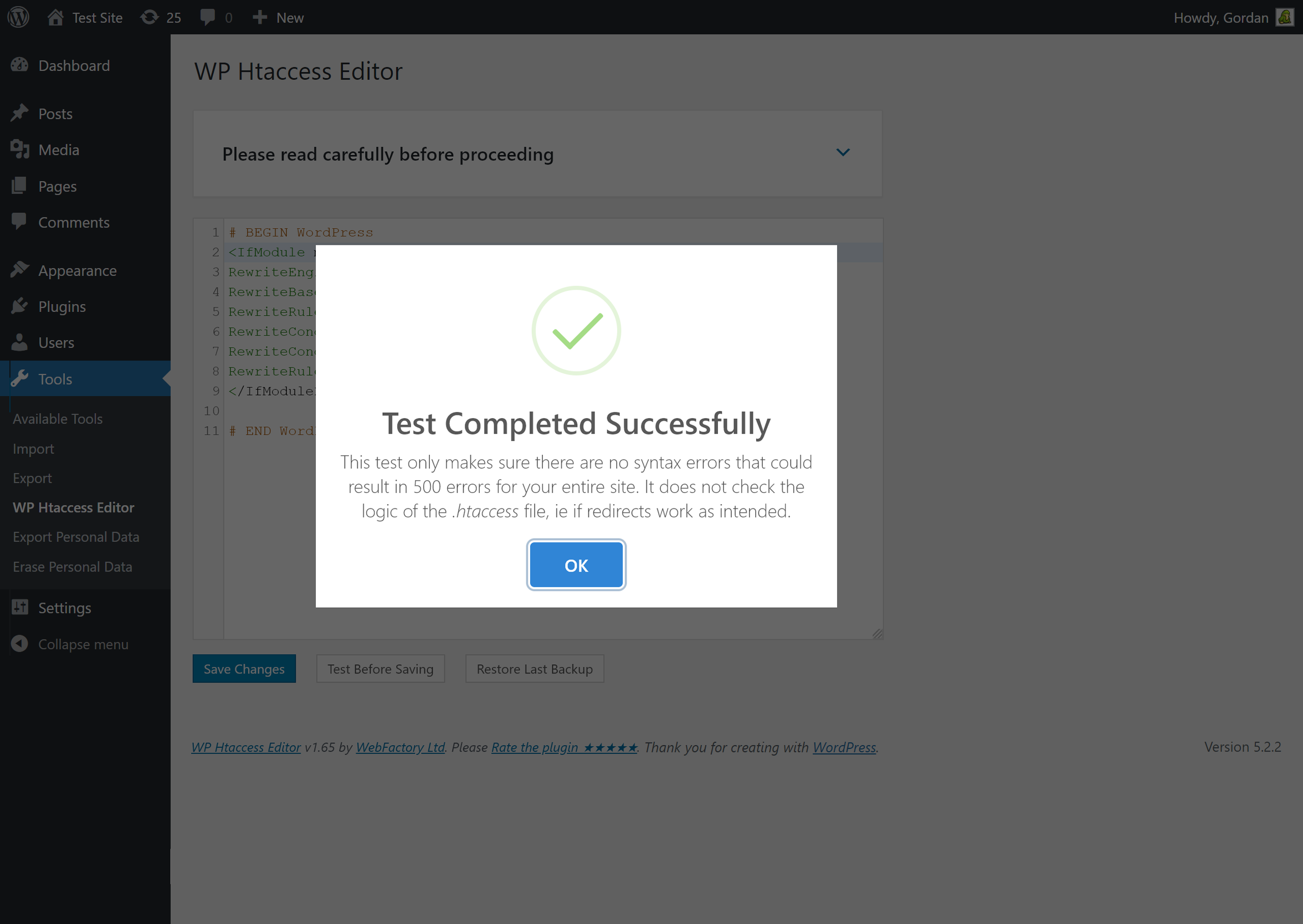 download .htaccess file for wordpress