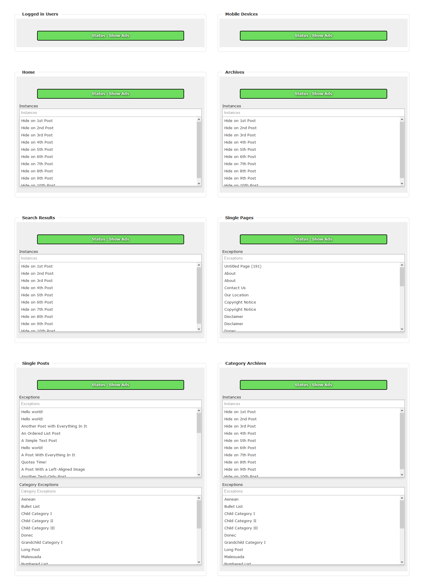 Easy to use preprepared Legal Page Templates to serve as a starting point to your legal pages.