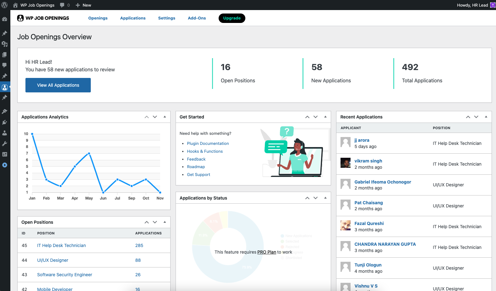 Job Openings and Applications Dashboard