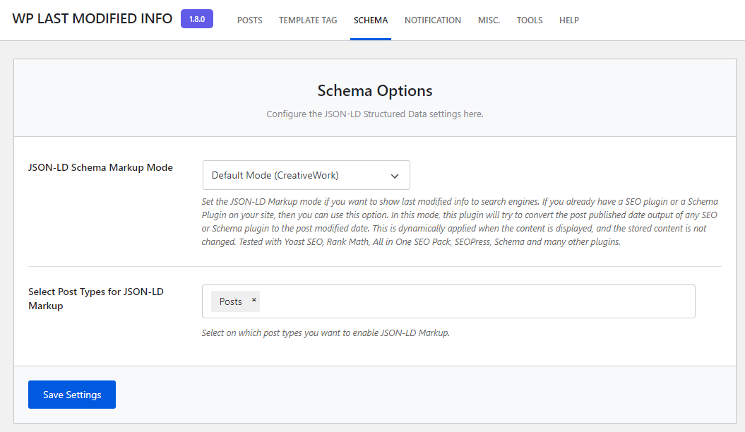 Schema Options