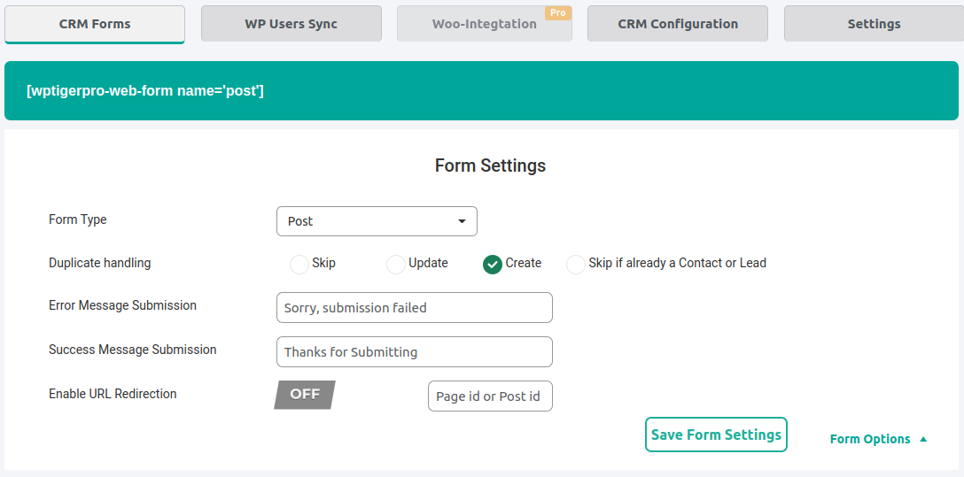 Lead Form Data Collection to CRM