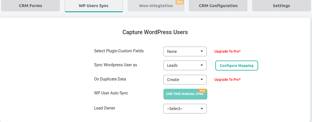 Lead Form Data Collection to CRM