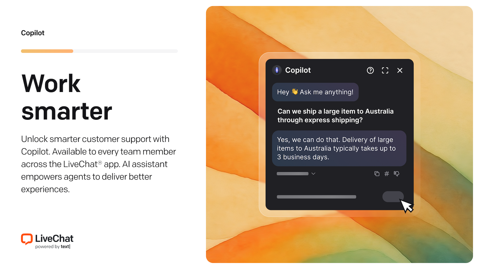 LiveChat Copilot AI tool for WordPress customer support