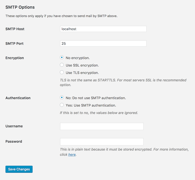 SMTP Options