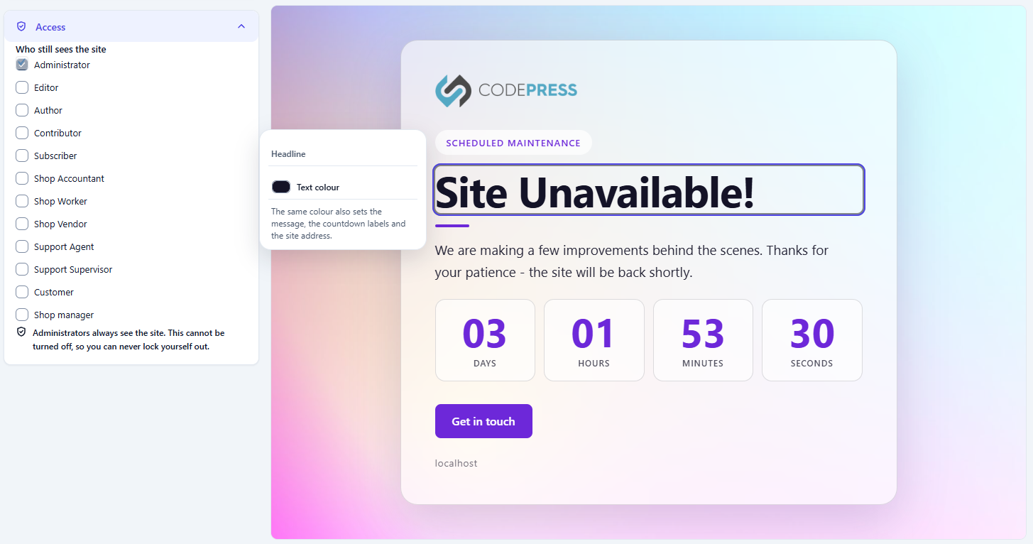 WP Maintenance Mode &amp; Site Under Construction