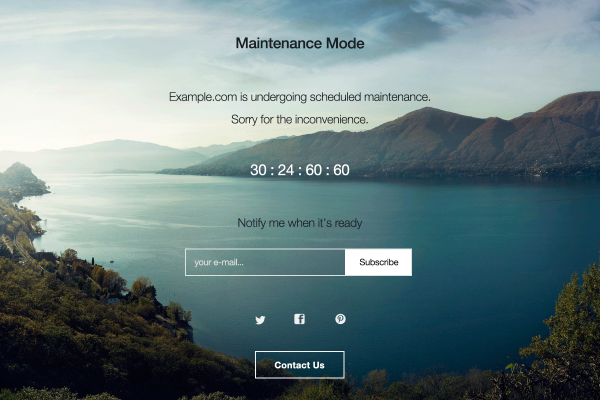 Maintenance Mode Example #2