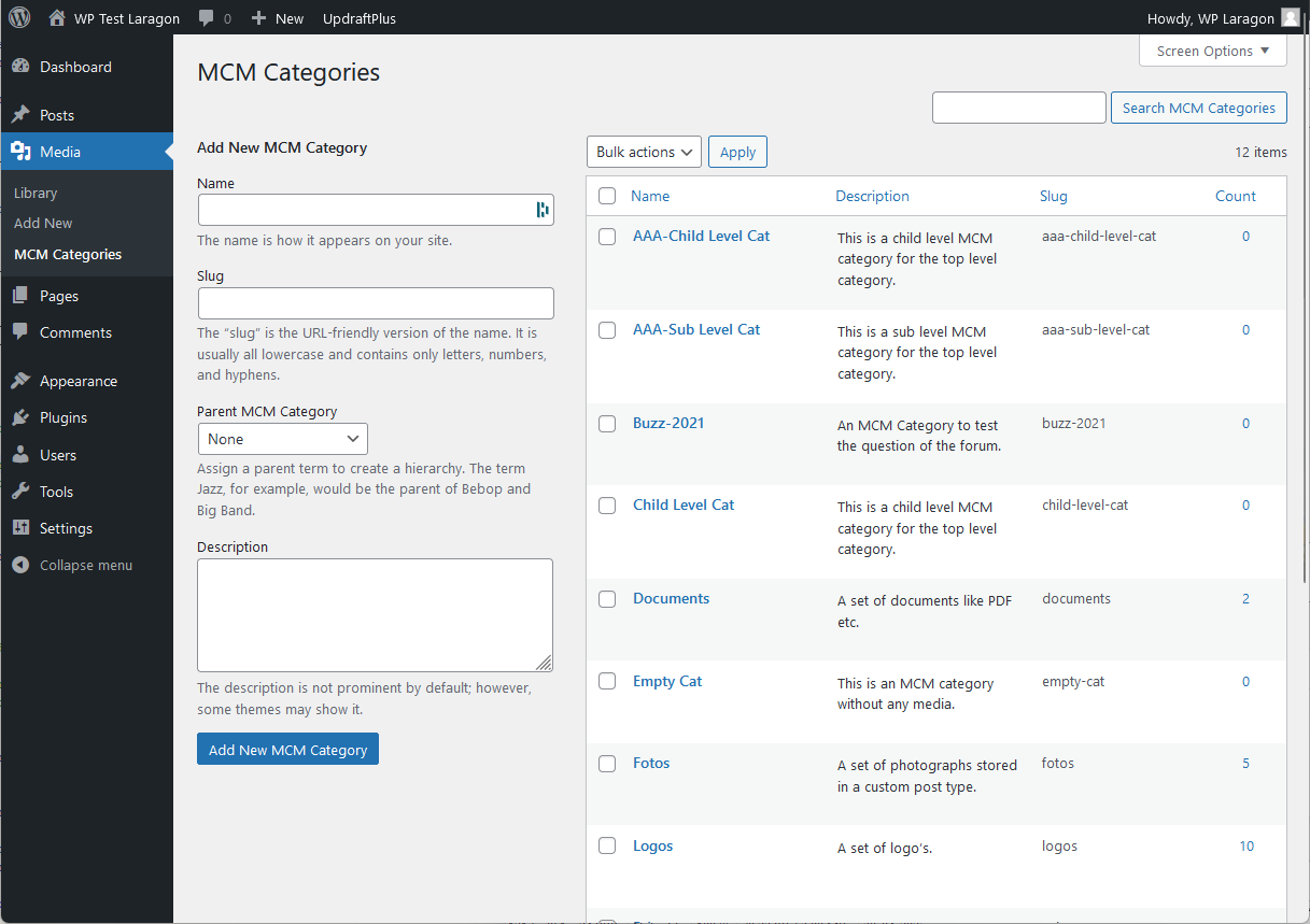 Managing the new Media Category taxonomy.