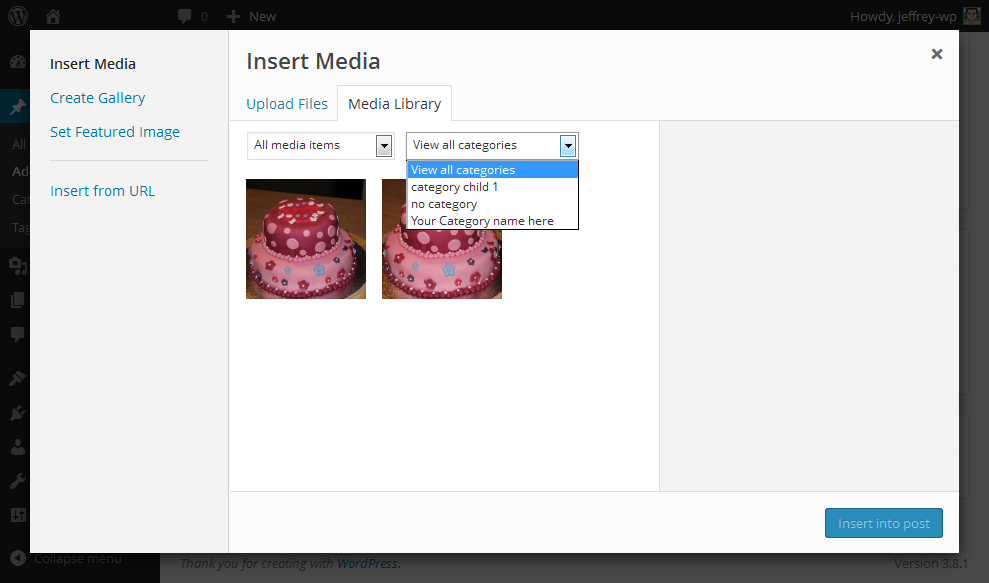 Filter by category when inserting media <a href=