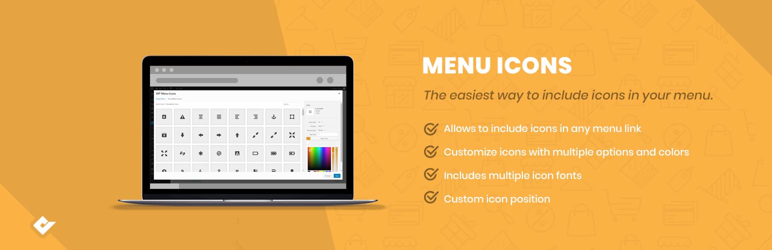 WordPress 外掛 WP Menu Icons 的封面圖片。