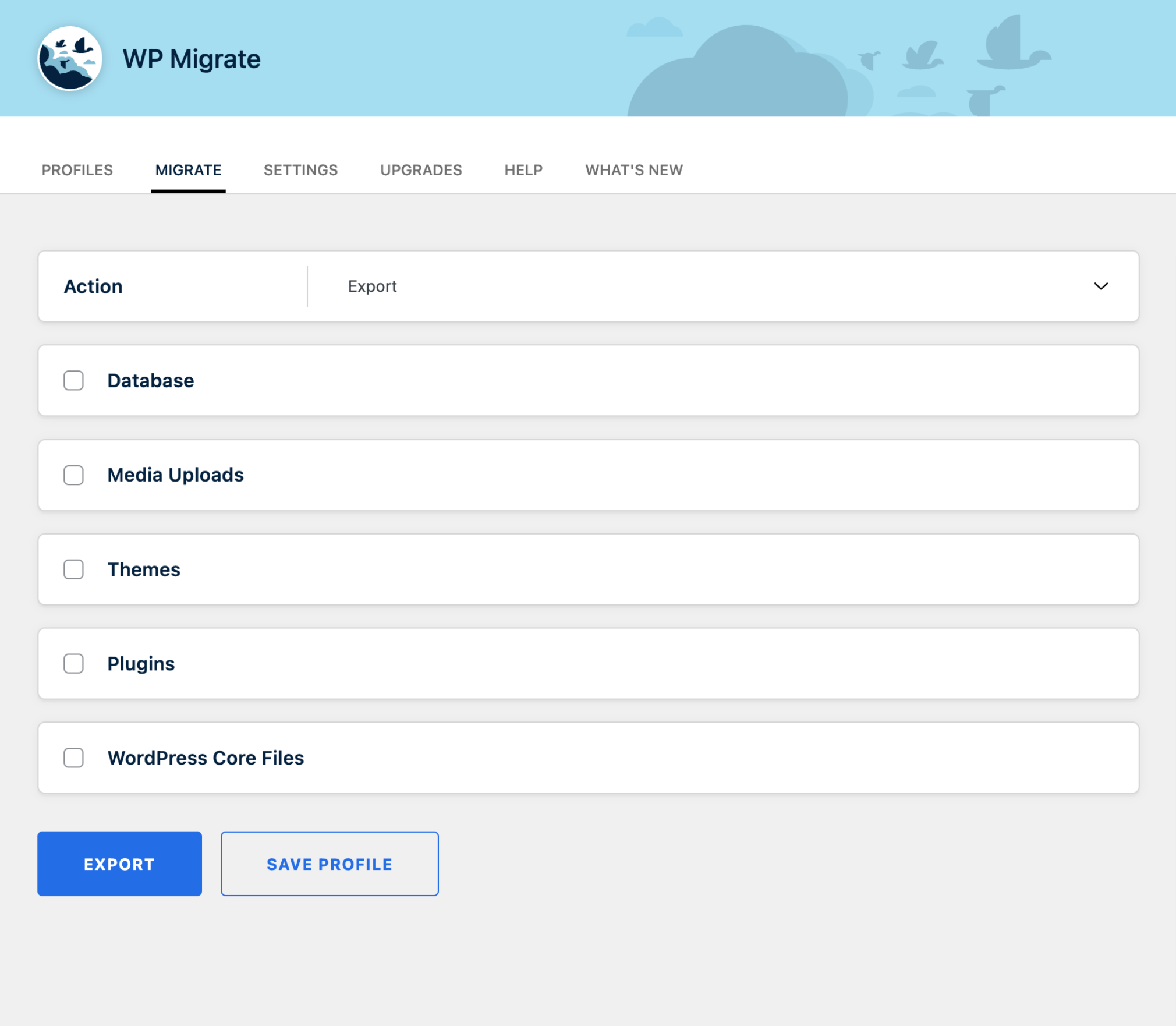 Migration profile