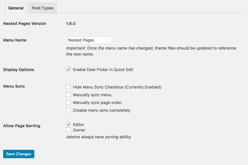 <p>Enable or disable nesting for any user group with the necessary permissions. Additional options offer more configuration options.</p>