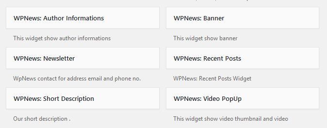 WordPress widgets