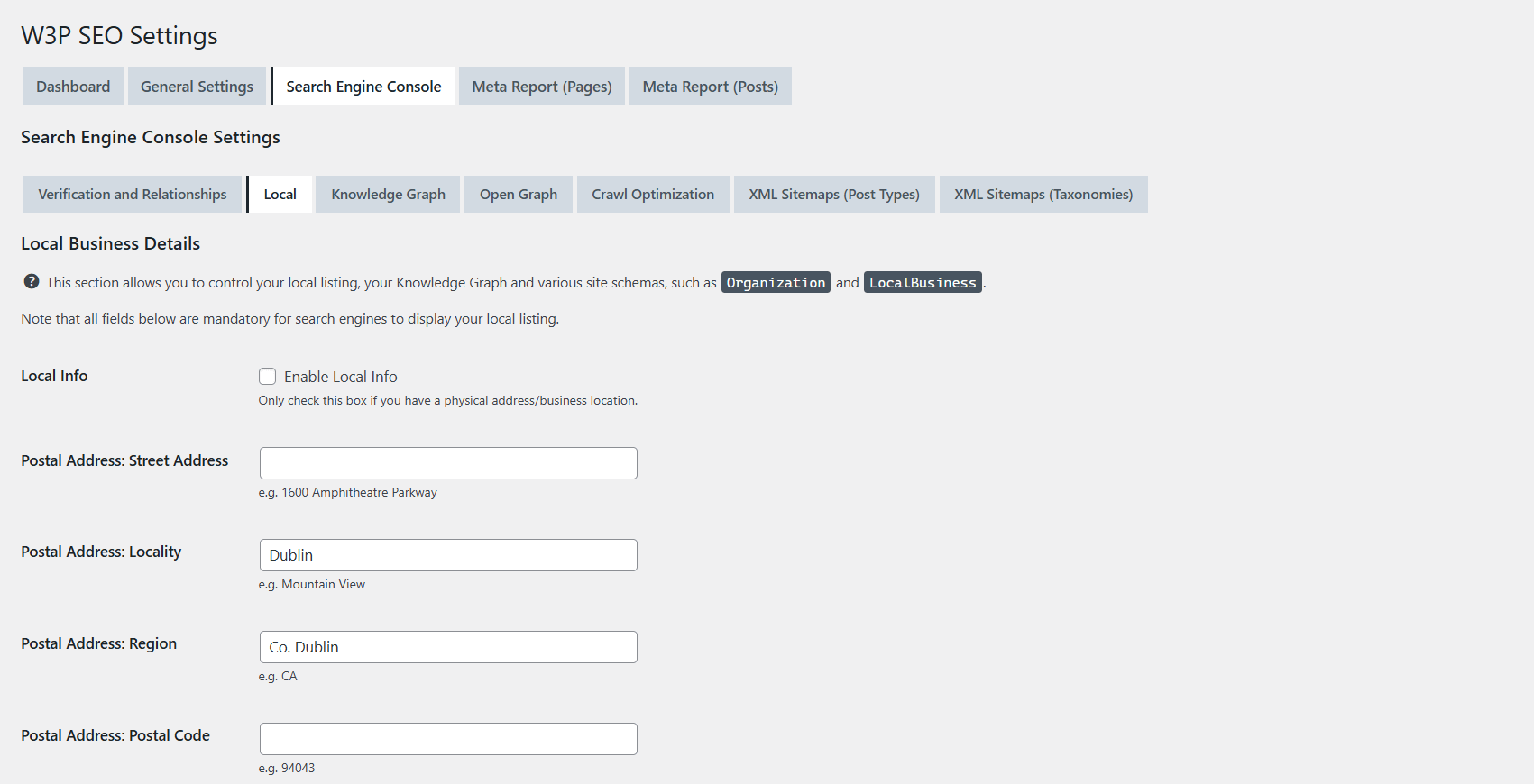 Local Business Details