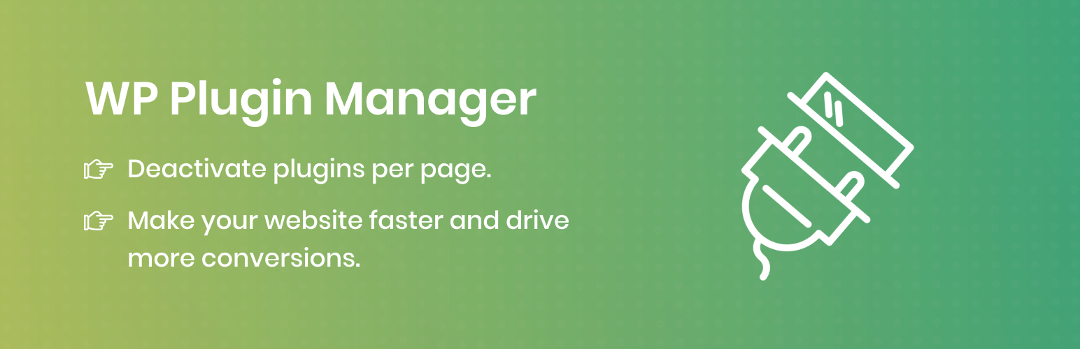 WordPress 外掛 WP Plugin Manager – Deactivate plugins per page 的封面圖片。