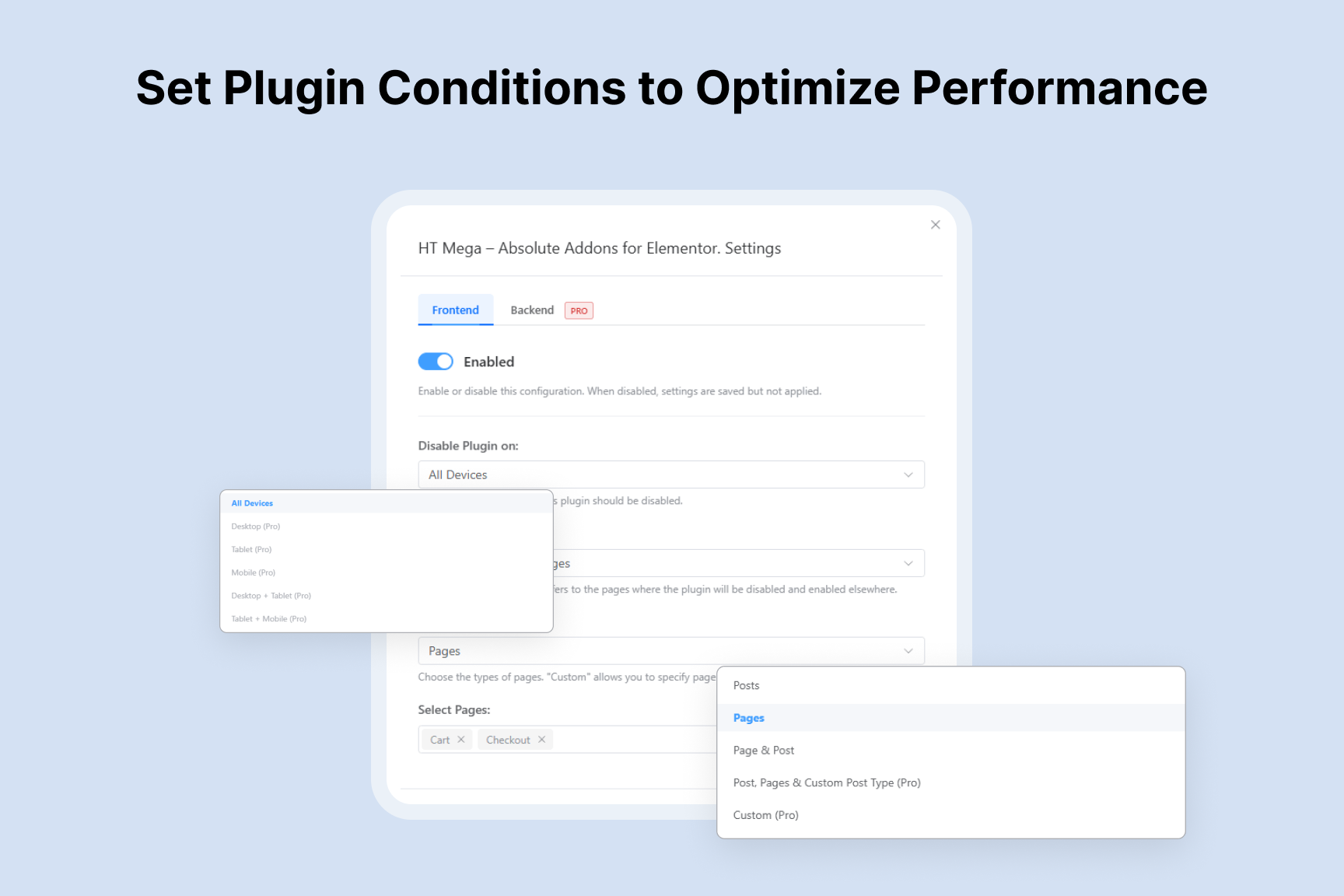 Plugin Disable Condition Settings Modal