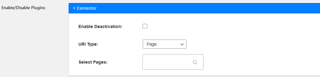 Plugin Manager Conditional Option page