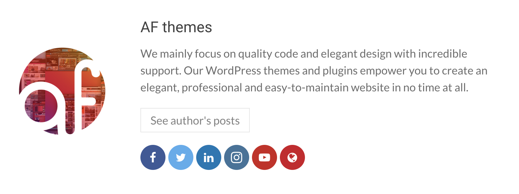 Post Author Bio Box with Social Icons