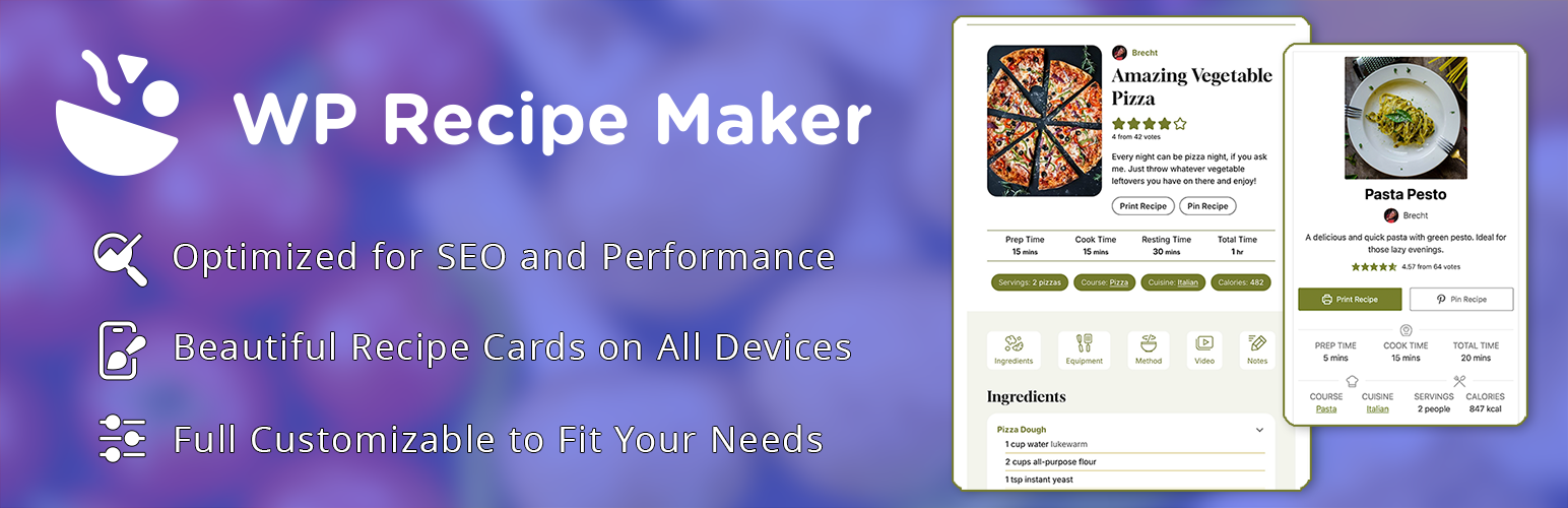 Wordpress recipe maker optimized for seo