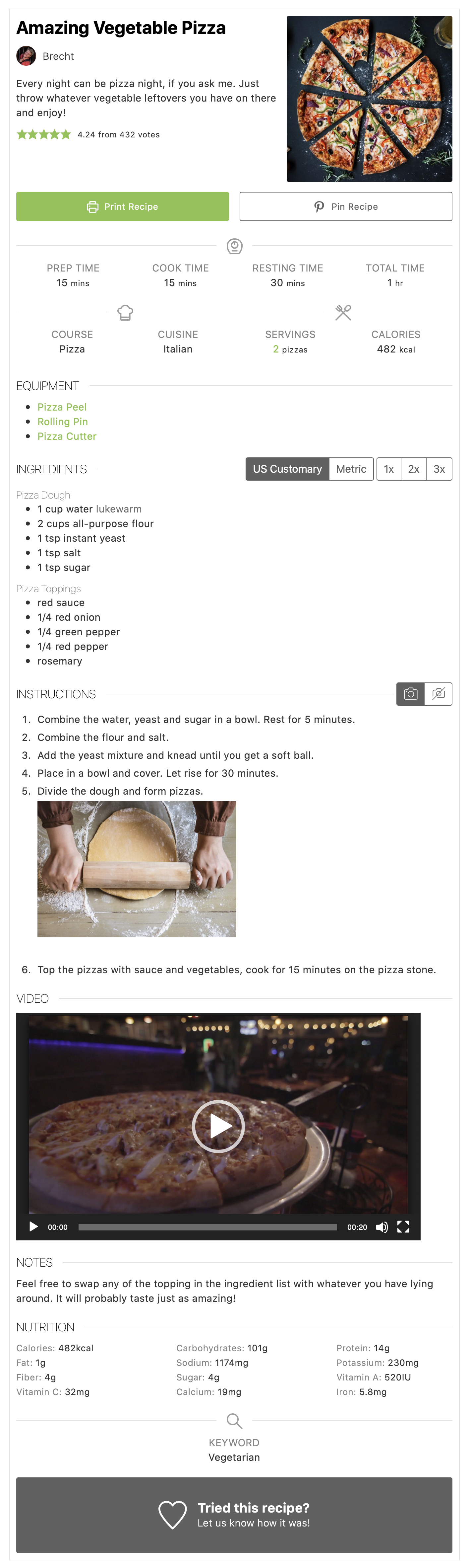 Example recipe using the Chic template.