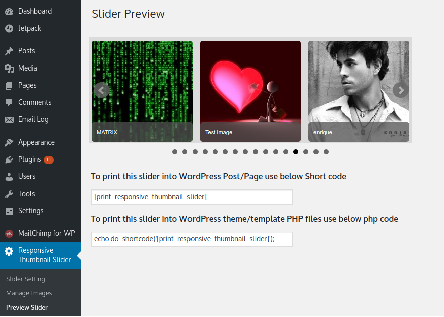 Preview Slider