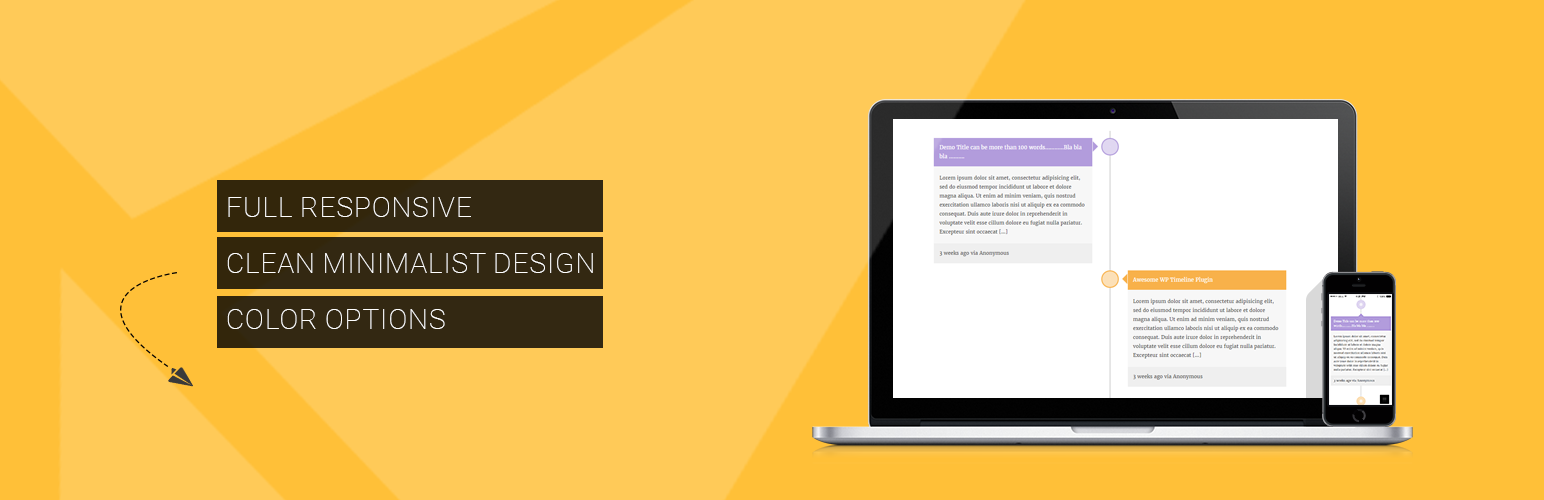 WordPress 外掛 WP Responsive Timeline 的封面圖片。