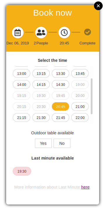 Select the booking time