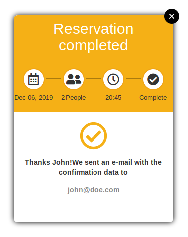 The reservation was completed