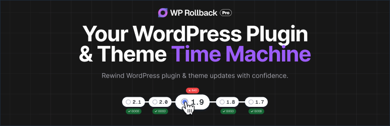 WP Rollback – プラグインやテーマのバージョンをロールバック (戻) します