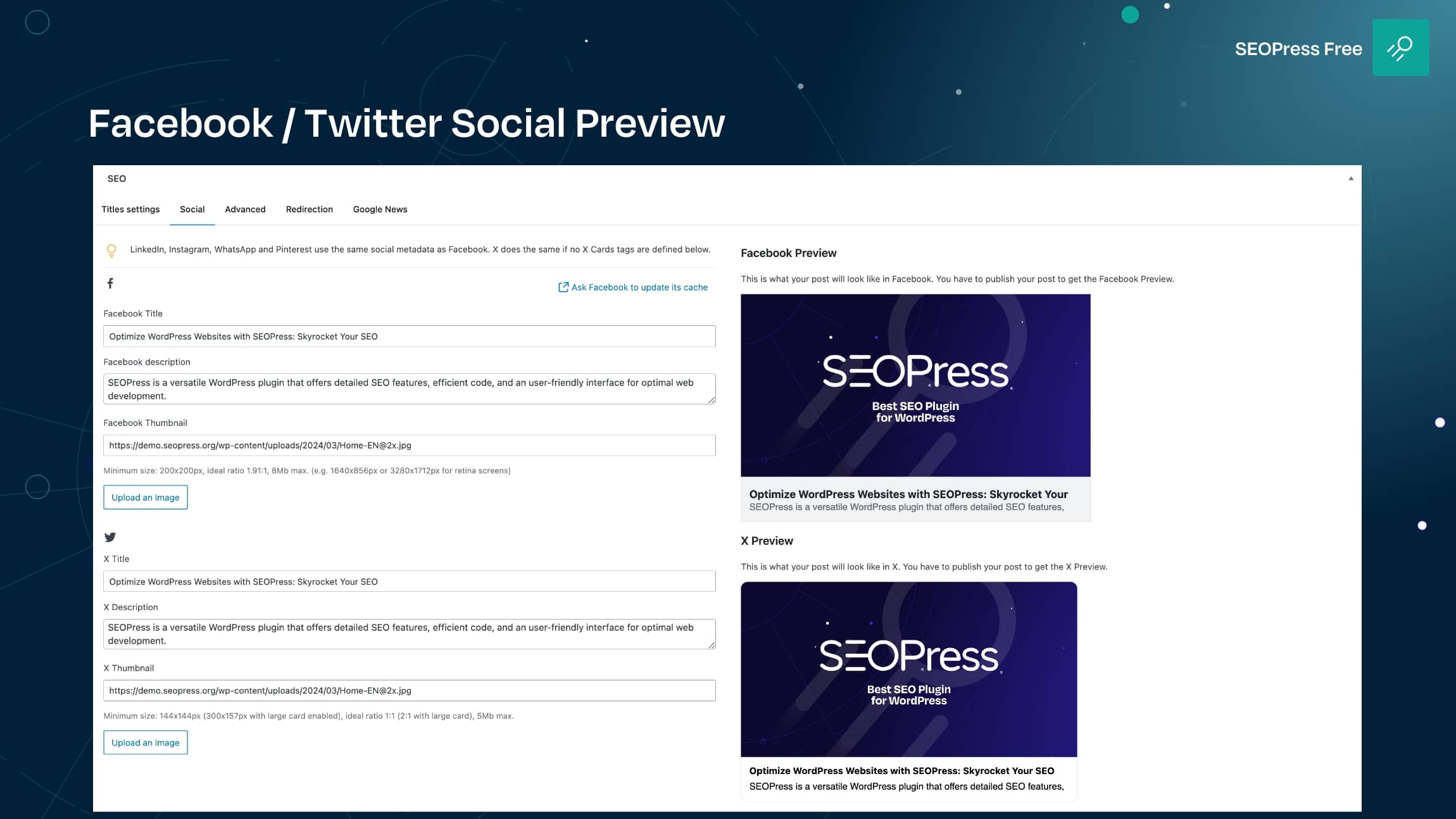 Facebook / X (ex-Twitter) social Preview