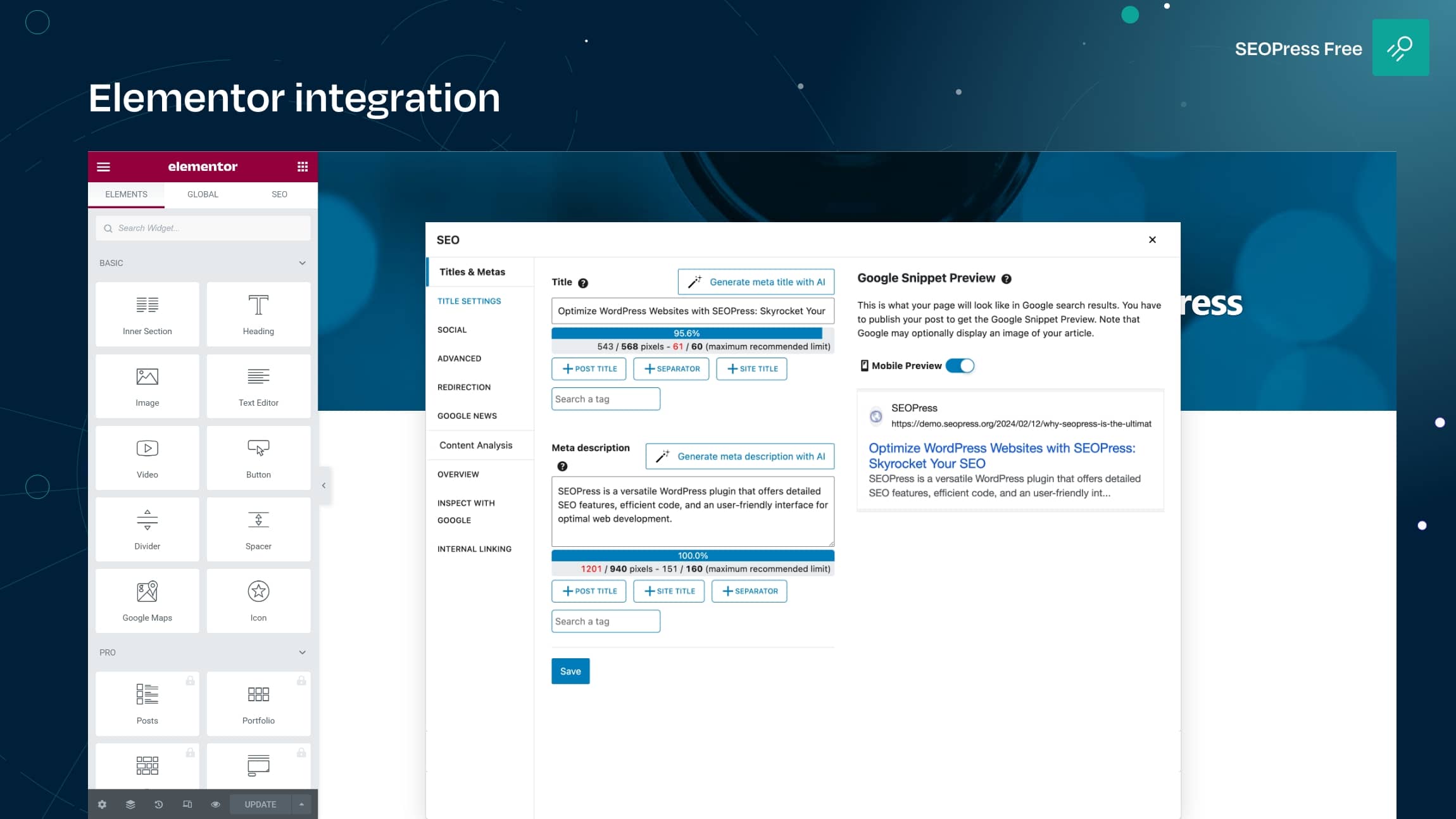 Elementor integration