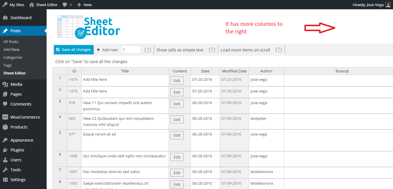 spreadsheet editor