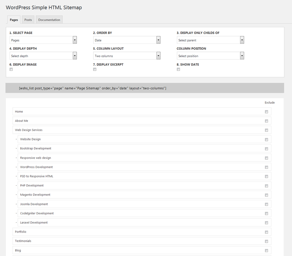 WordPress Simple HTML Sitemap