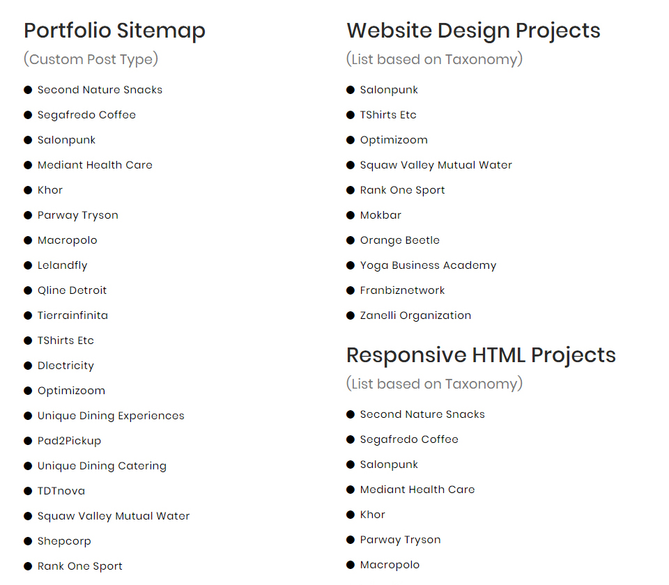 CPT And Taxonomy Sitemap