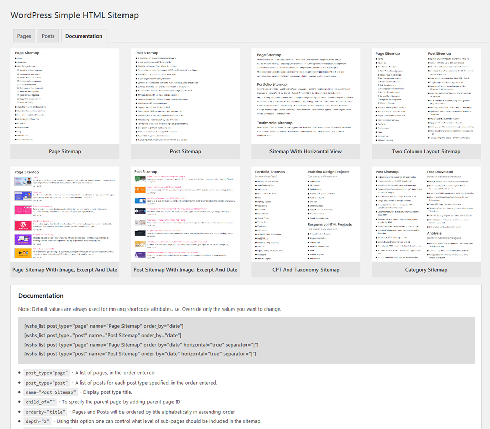 Documentation With Shortcode Overview