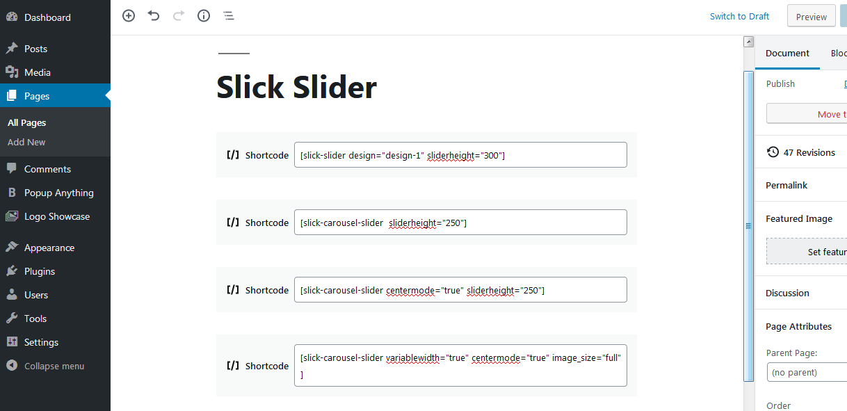 Slick Slider For WordPress