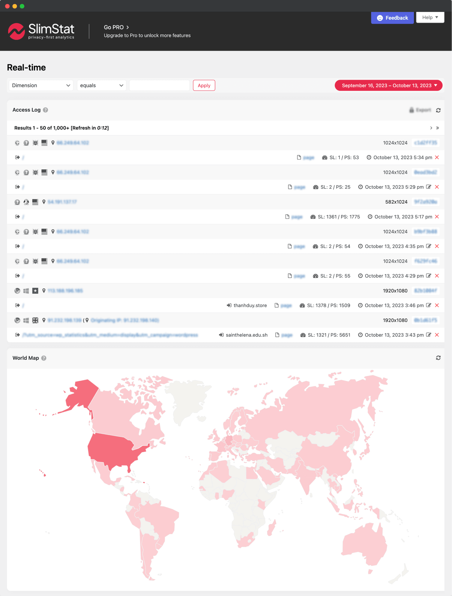 <strong>Real-Time</strong> - A real-time view of your visitors' whereabouts