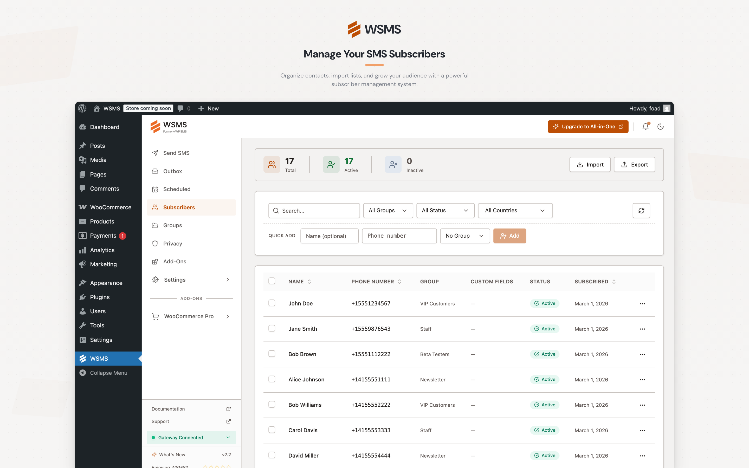 Subscribers Management