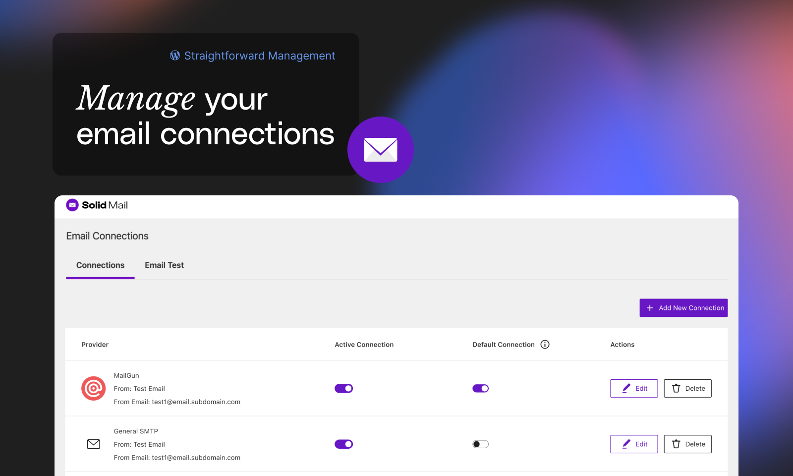 Send a quick test email to confirm that emails are being sent successfully