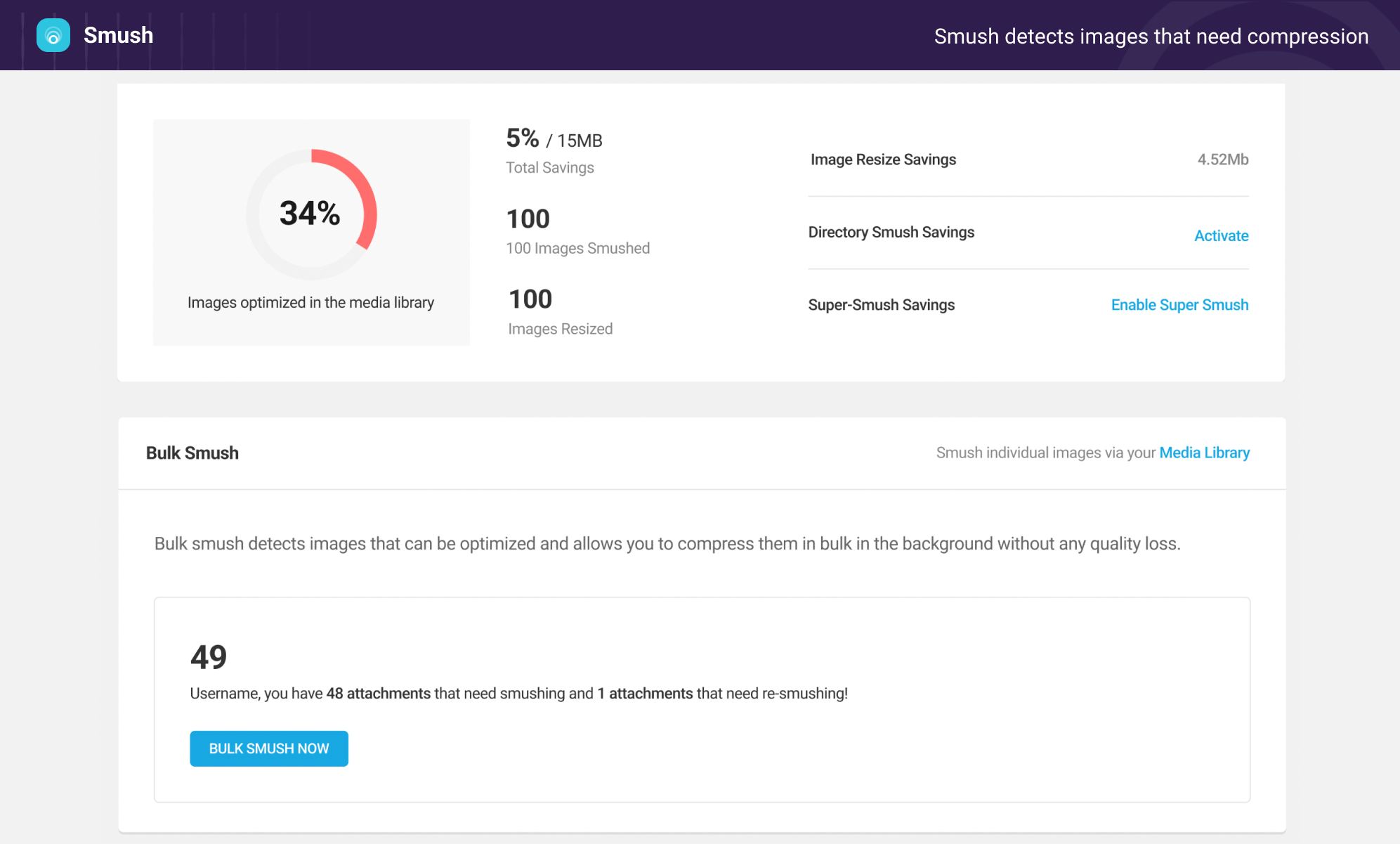 Smush Image Optimization – Optimize Images | Compress & Lazy Load Images | Convert WebP | Image CDN Screenshot