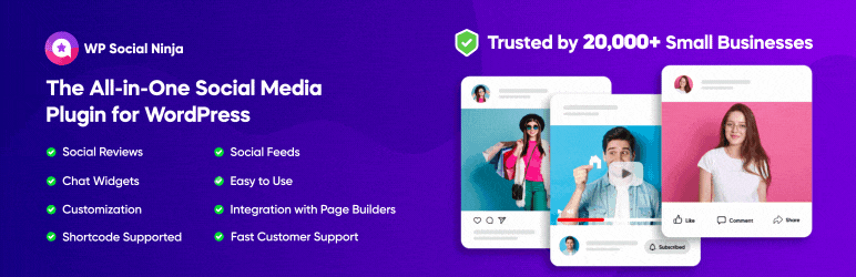 WP Social Ninja – Social Feed, Reviews & Chat Plugin for WP (Google Reviews, Photo Feeds & More)