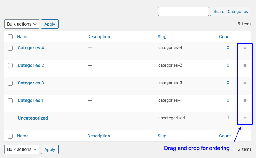 Drag and Drop for order taxonomy. It easy!