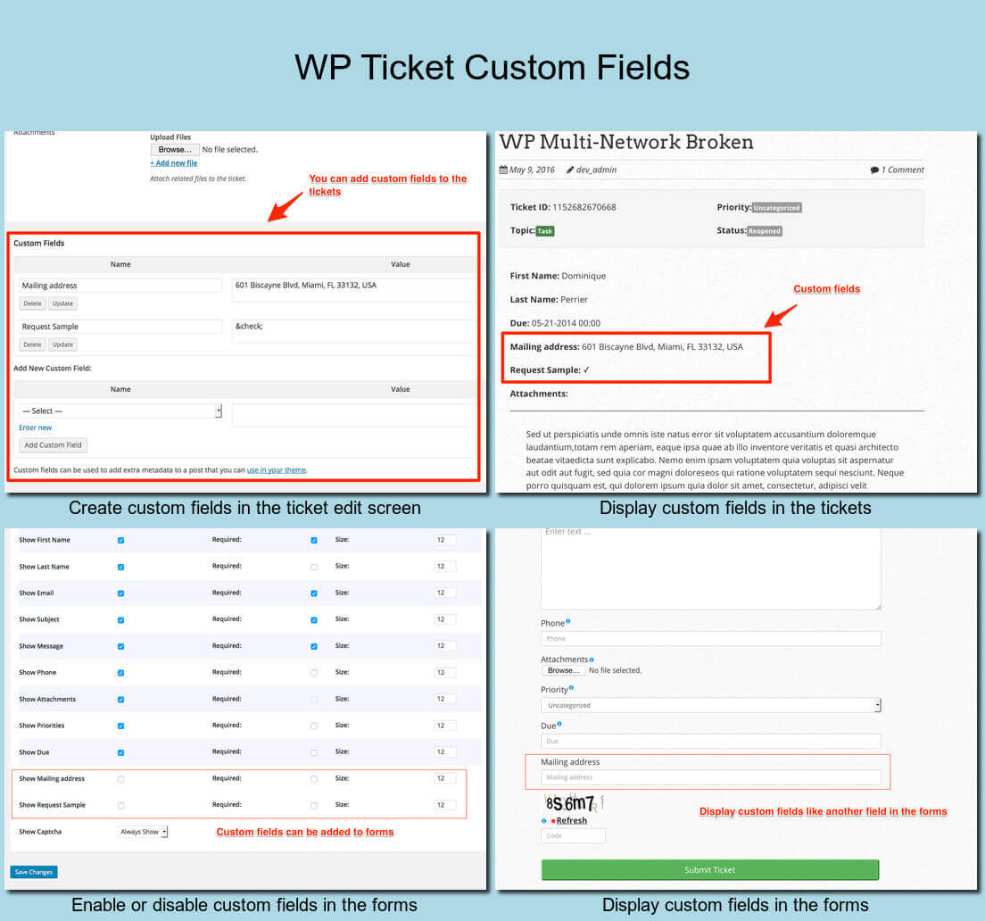 Custom fields support