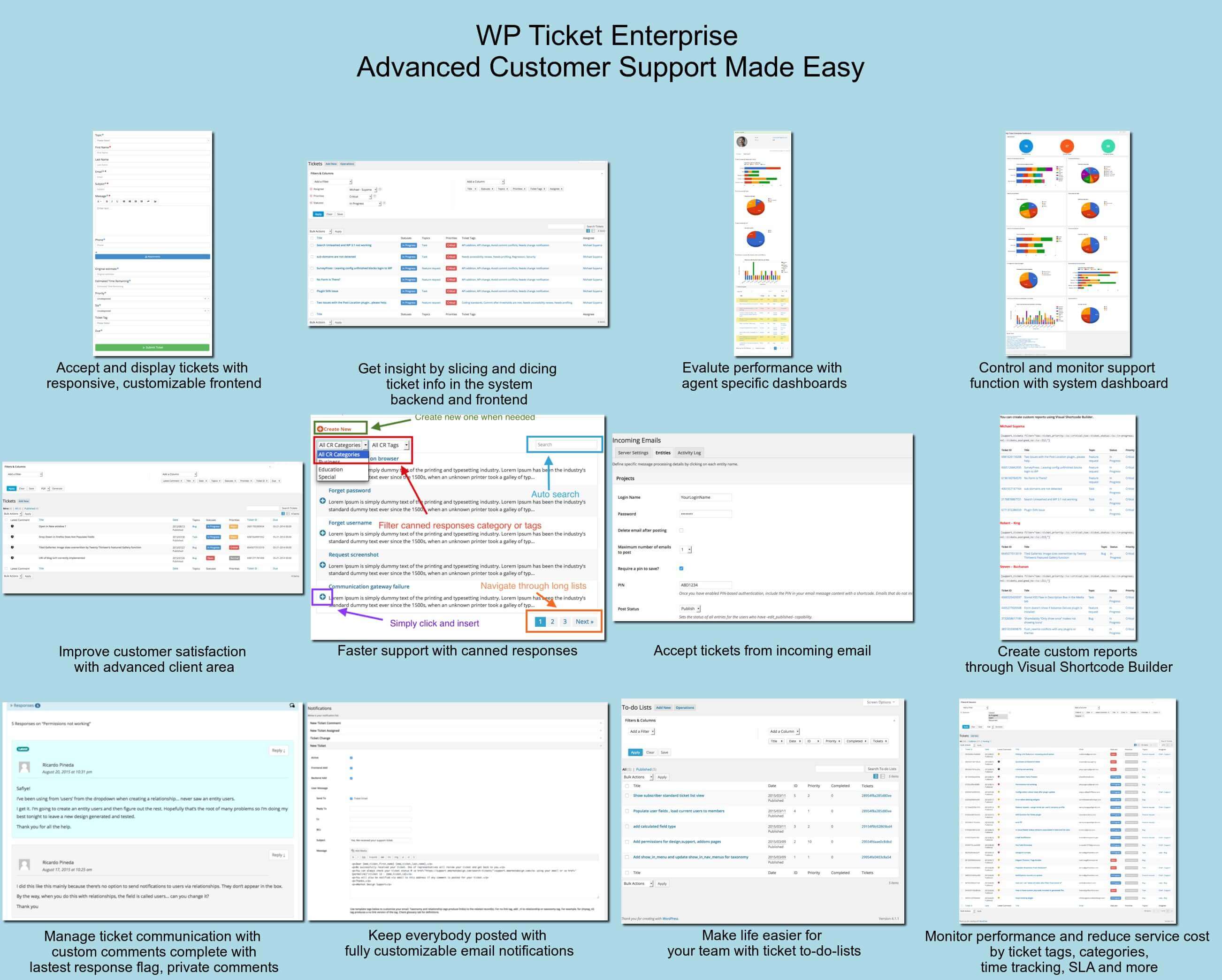 WP Ticket Enterprise Edition is the most advanced and fully featured plugin ever built for WordPress - for enterprise level support