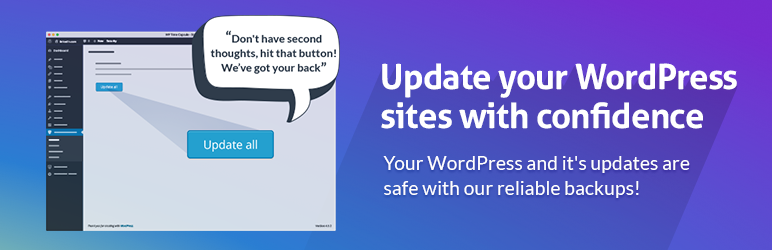 A computer screen displaying the WP Time Capsule website with a price comparison chart and a list of WordPress backup solutions